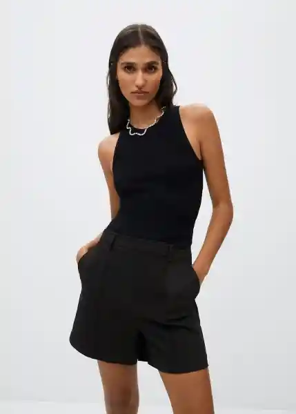 Top Pasi Negro Talla L Mujer Mango