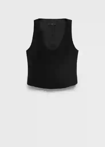 Chaleco Iguana Negro Talla M Mujer Mango