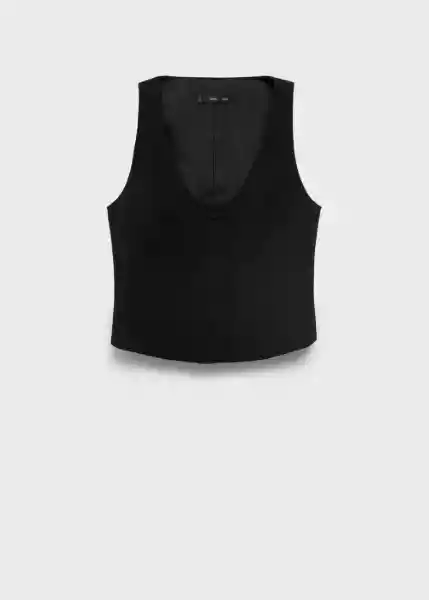Chaleco Iguana Negro Talla M Mujer Mango