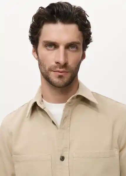 Sobrecamisa Jazz Beige Talla S Hombre Mango