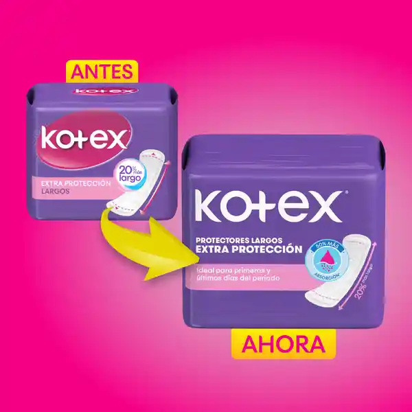 Protector Diarios Kotex Largos 16 Und