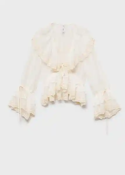 Blusa Bambina Crudo Talla M Mujer Mango