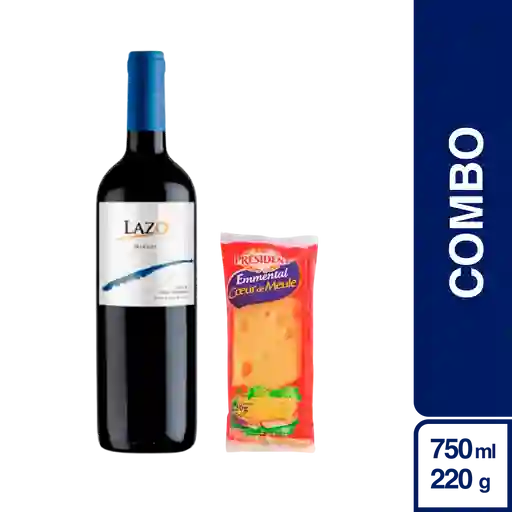 Combo Lazo Merlot + Président Queso Emmental