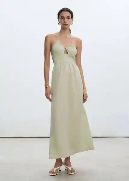 Vestido Triangle Verde Pastel Talla XL Mujer Mango