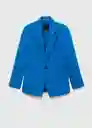 Blazer Iguana Azul Talla XS Mujer Mango