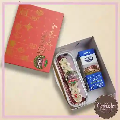 Red velvet + cajita de leche alpina