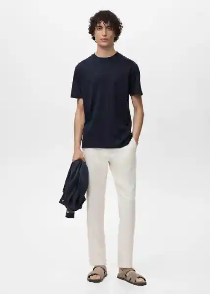 Camiseta Bellow Navy Talla S Hombre Mango
