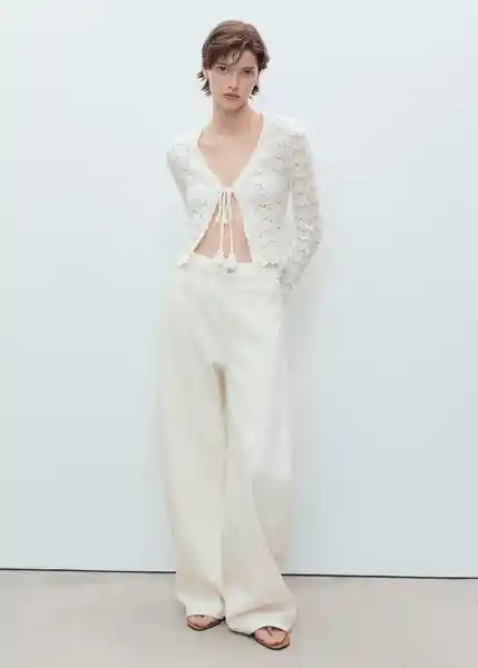 Cárdigan Patri Blanco Talla XS Mujer Mango