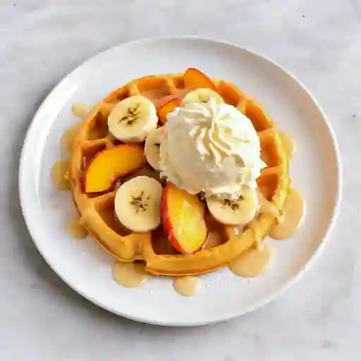 Waffle de durazno