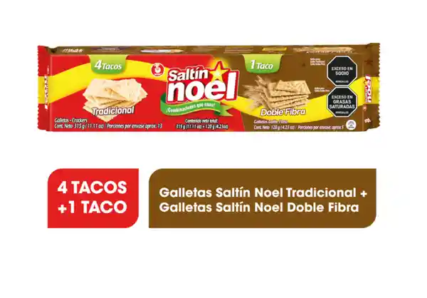 Saltin Noel Galleta Mix de Tradicionales y Doble Fibra 435 g