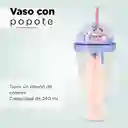 Miniso Vaso de Plastico Con Pitillo de Dos Capas 420 mL