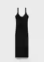 Vestido Aeri Negro Talla L Mujer Mango