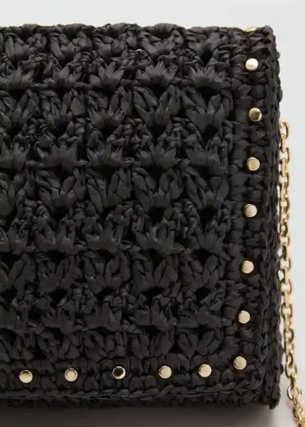 Bolso M Espiga Negro Talla 99 Mujer Mango