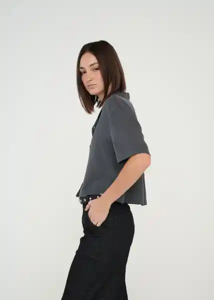 Camisa Anya Mujer Gris Ceniza Talla L 419g333 Naf Naf