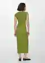 Vestido Meringue Verde Talla S Mujer Mango