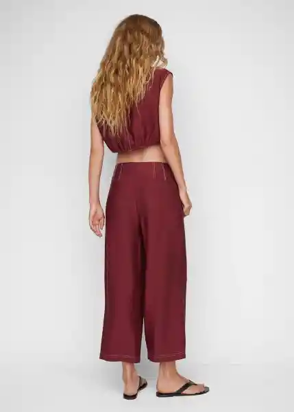 Pantalón Anuk-H Vino Talla S Mujer Mango