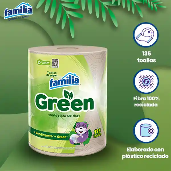 Familia Toalla de Cocina Green Triple Hoja