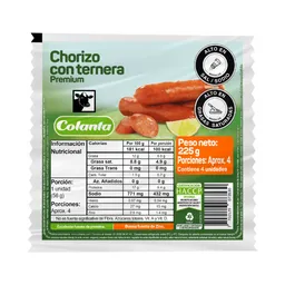 Colanta Chorizo con Ternera X 225 g