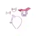 Set Infantil Diadema y Pasador Mis Pastelitos Rosa/Blanco Miniso