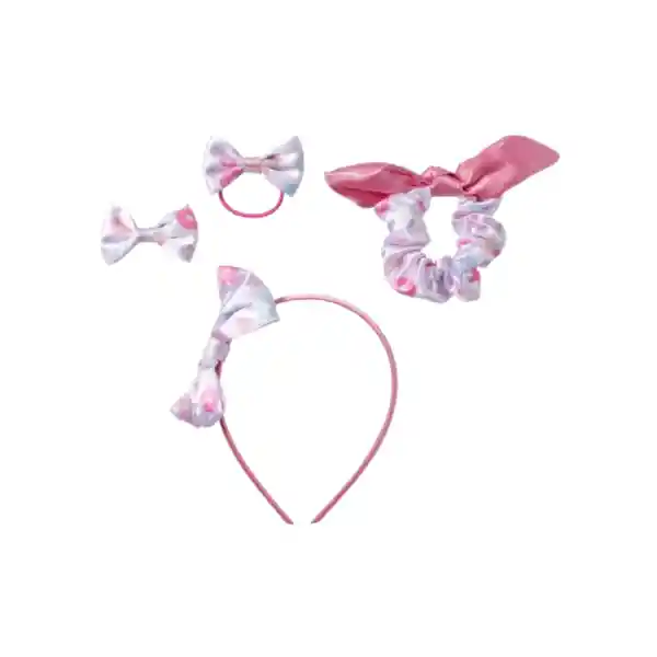 Set Infantil Diadema y Pasador Mis Pastelitos Rosa/Blanco Miniso