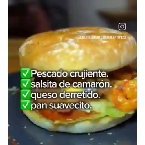 Hamburguesa Pesado y Camarones