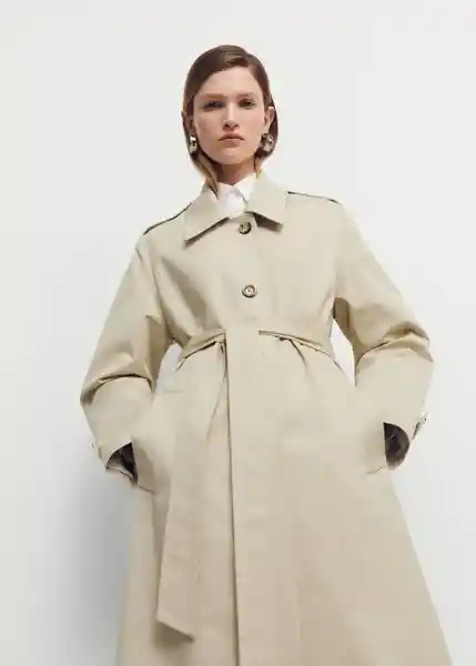 Gabardina Trench Candy Beige Talla L Mujer Mango