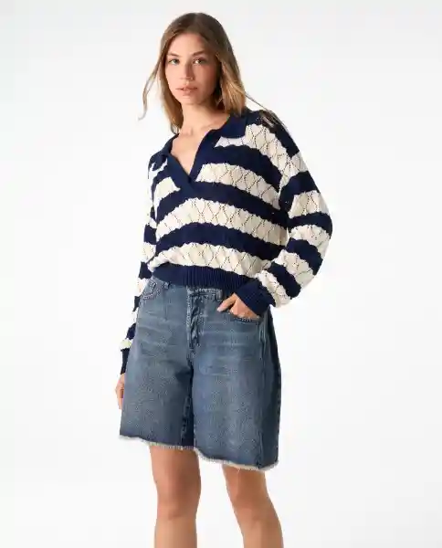 Buzo Mujer Azul Talla L 682G003_AZU194028 Americanino