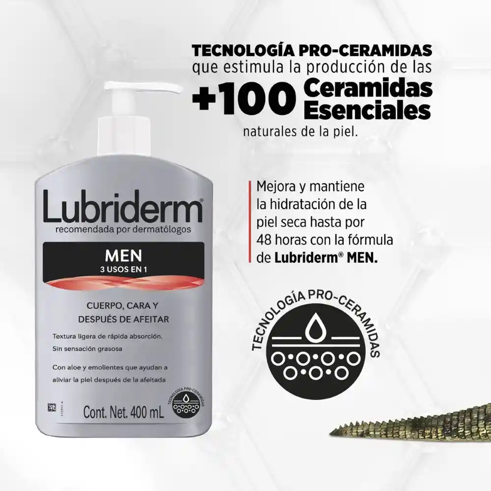 Crema Corporal LUBRIDERM For Men 400 ML
