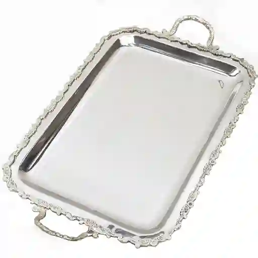 Decoriente Bandeja Rectangular Plateado 46 x 36 cm