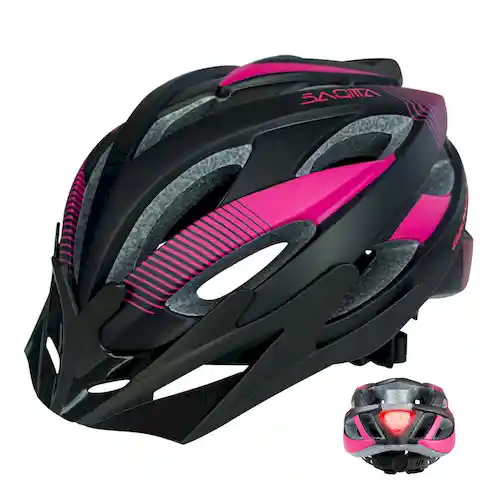 Optimus Casco Bicicleta Sagitta Montaña Ruta Negro Fucsia S