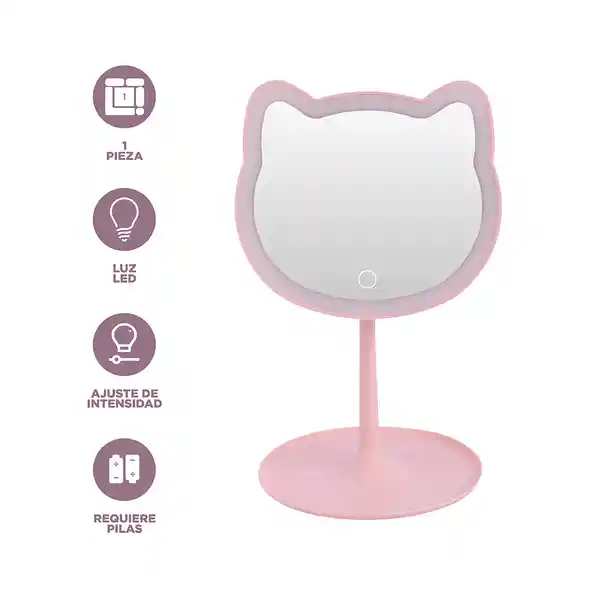 Espejo Led de Gatitos Con Atenuación Continua 4.5V Miniso