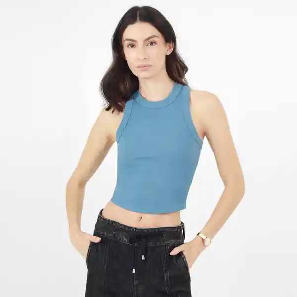 Camiseta Cuello Redondo Manga Sisa Azul Talla L 702874