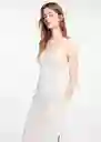 Vestido Abril 2 Off White Talla 20 Niñas Mango