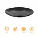 Plato de Cerámica Serie Silver Grey Negro Miniso