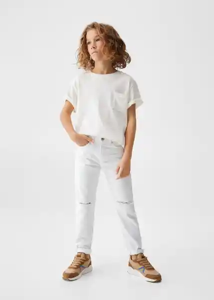 Jean Dad Blanco Talla 14 Niños Mango