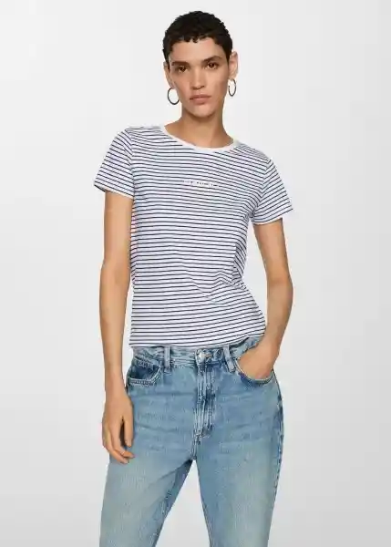 Camiseta Mangora-h Navy Talla M Mujer Mango