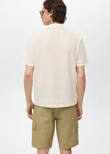 Camiseta Polo Openp Marfil Talla S Hombre Mango