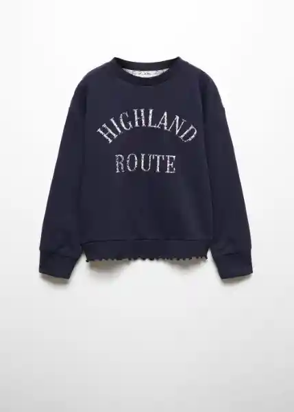 Buzo Sudadera Highland Navy Talla 08 Niñas Mango