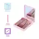 Set de Brochas de Maquillaje Portátiles Con Caja Espejo Miniso