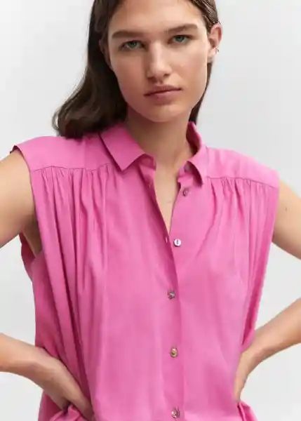 Camisa Morgana Rosa Talla M Mujer Mango