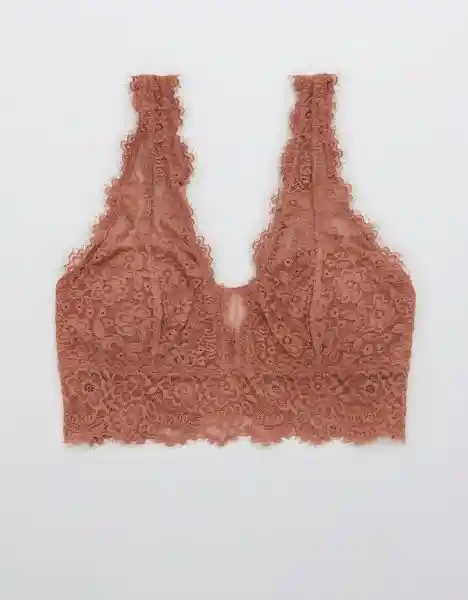 American Eagle Bralette Eyelash Escotado Cereza Talla S