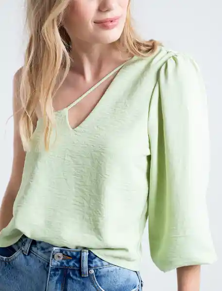 Camisa Leru Mujer Verde Carrizo Claro Talla S Naf Naf