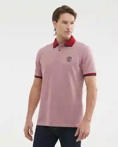 Camiseta Oxford Details Masculino Rojo Rio Oscuro M Chevignon