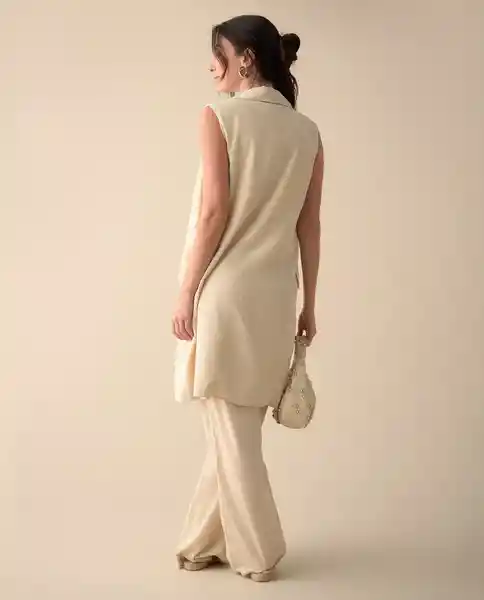 Vestido Crudo Beige Claro Talla S 491G010 Espirit