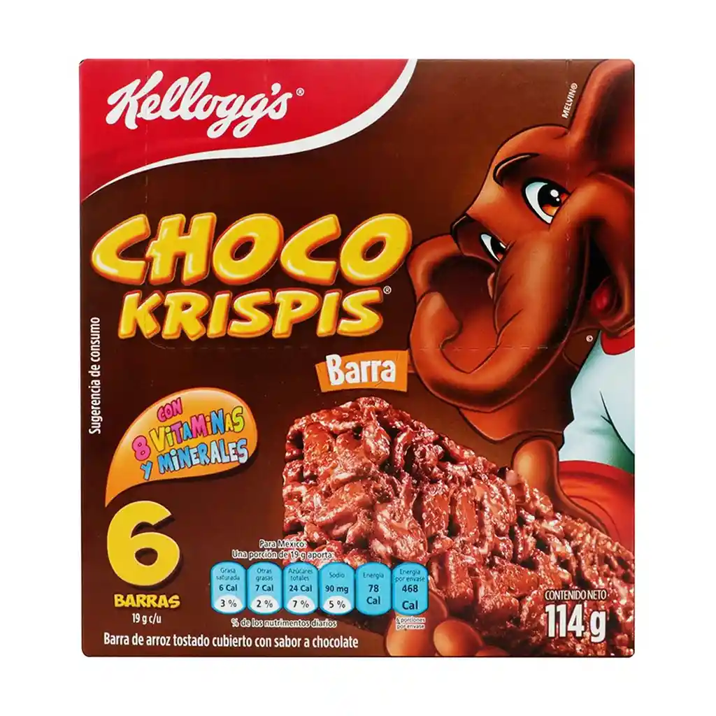 Kelloggs Choco Krispis Barra de Arroz Tostado Sabor a Chocolate