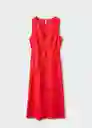 Vestido Sausalit Rojo Talla 24 Mujer Mango