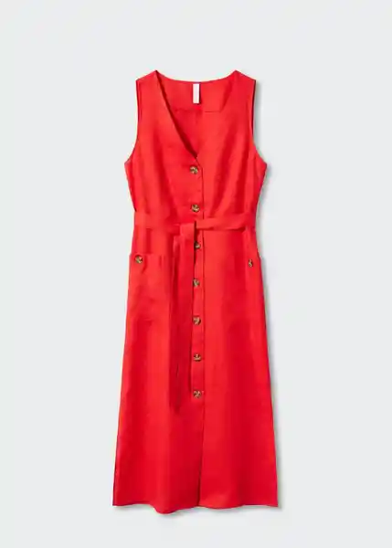 Vestido Sausalit Rojo Talla 24 Mujer Mango