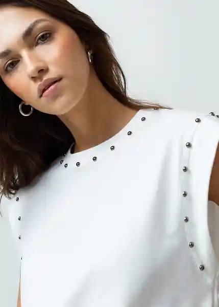 Camiseta Mujer Crudo Puro Claro Talla M Naf Naf