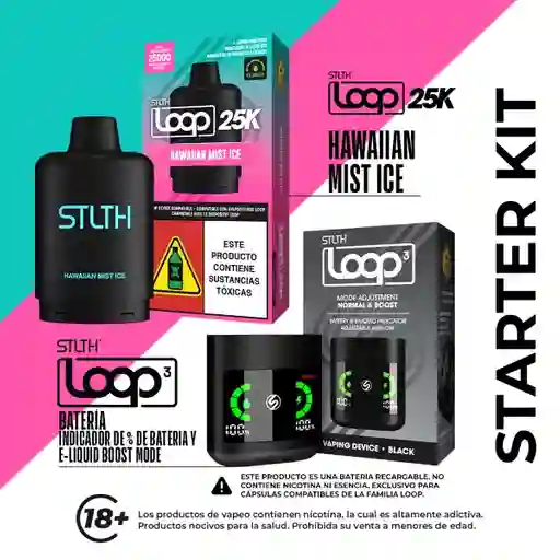 Combo Stlth Loop 25K Pod Hawaian Ice + Stlth Loop 3 Device Black