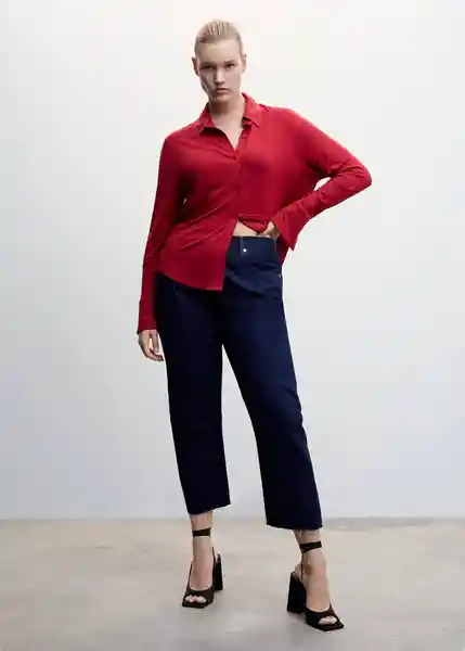 Camisa Celivi Rojo Talla L Mujer Mango